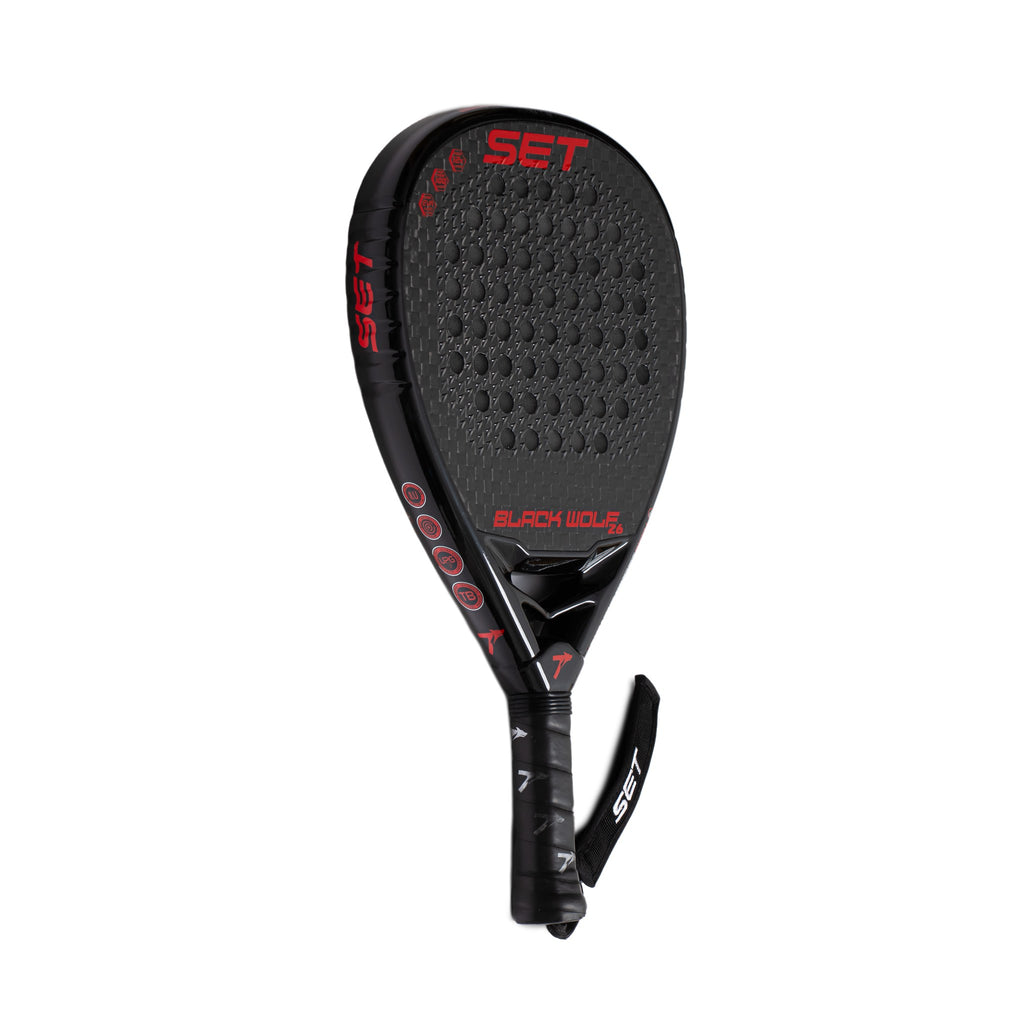 SET Black Wolf 26 padel racket, three-quarter side view