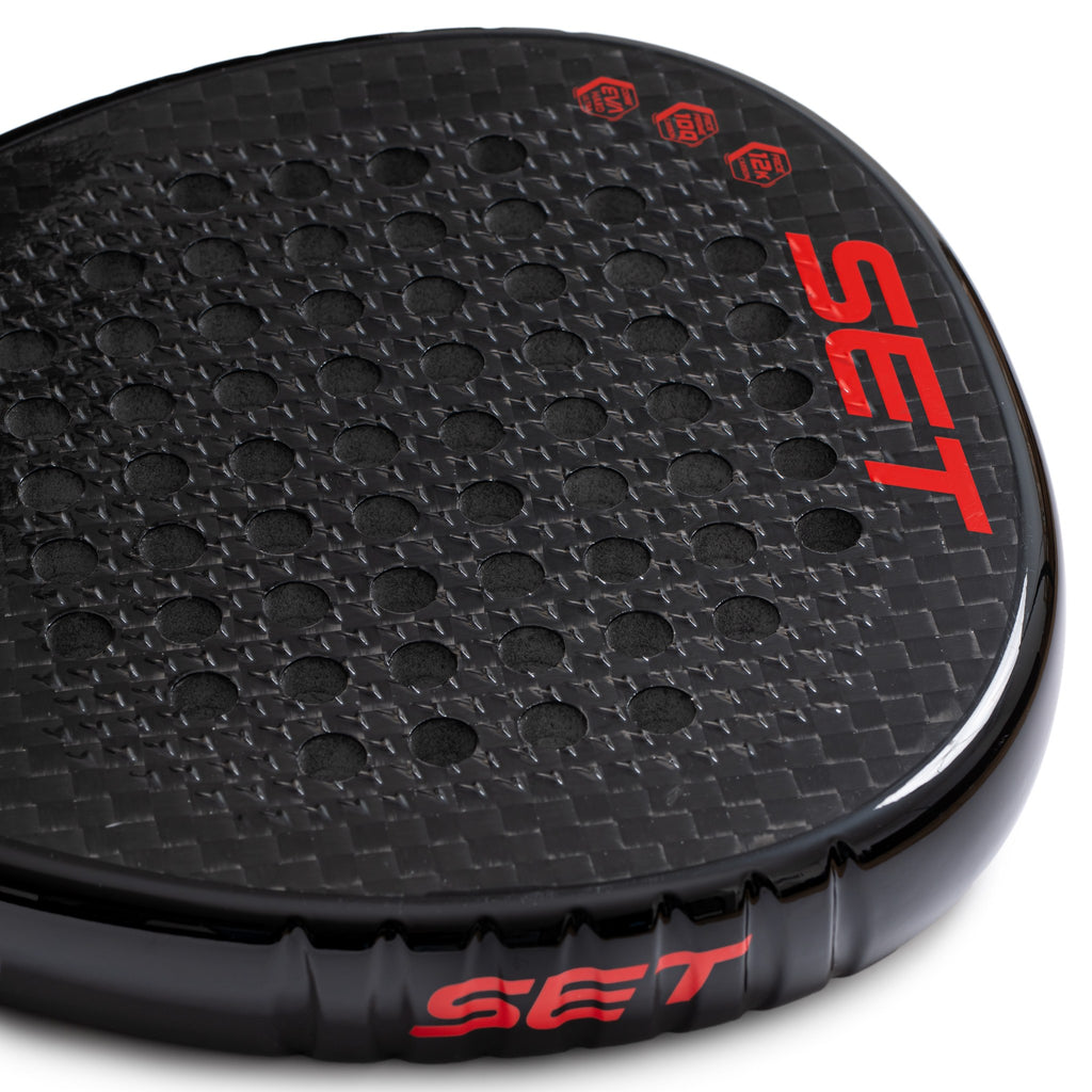 SET Black Wolf 26 padel racket, face texture close-up